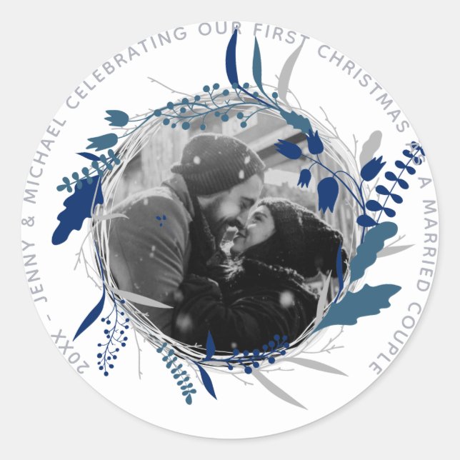 Adesivo MODERNO 1rua ANO, Festa FOTO Envolvida ou Casada (Frente)