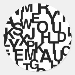 Adesivo Moderno, abstrato, padrão confuso com letras
