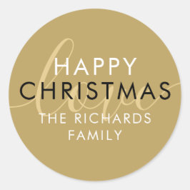 Adesivo Moderno Amor em Script Chic Dourado Natal