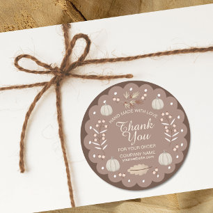 Adesivo Moderno Bege Marrom Tom de Abóbora Outono Outono