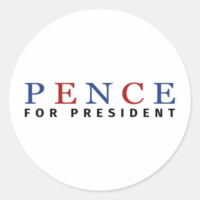 Adesivo Moderno Blue Red Mike Pence para Presidente (Frente)