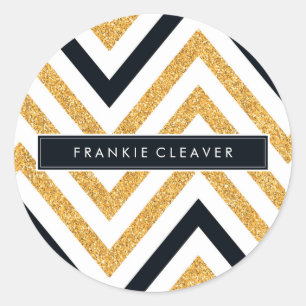 Adesivo MODERNO CHEVRON PATTERN tendência dourado preto