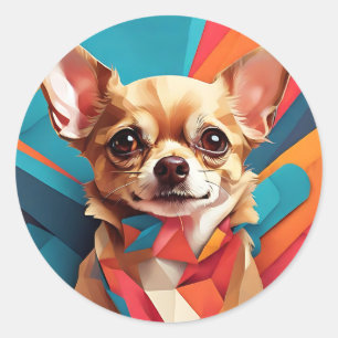 Adesivo Moderno Chihuahua - Animal Geométrico