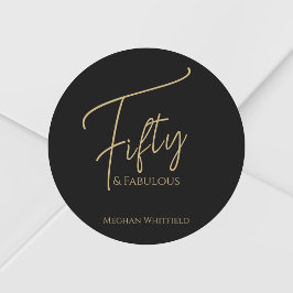 Adesivo Moderno Cinquenta e Fantástico Script Aniversário