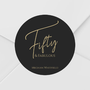 Adesivo Moderno Cinquenta e Fantástico Script Aniversário 