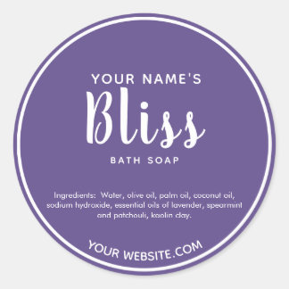 Adesivo Moderno Cursivo Rótulos de Sabão Feitos à Mão Pers