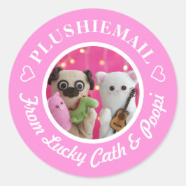 Adesivo Moderno de Correio Fotográfico Cor-de-Rosa Persona