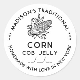 Adesivo moderno de geleia de espiga de milho com s