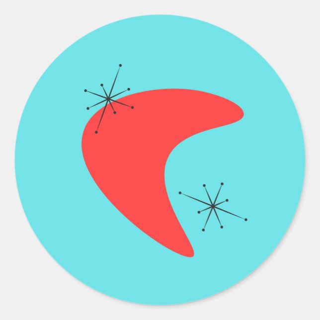 Adesivo Moderno do Século Médio do Boomerang (Frente)