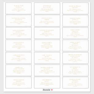 Adesivo Moderno Dourado   Vinheta de Endereços de Convidad