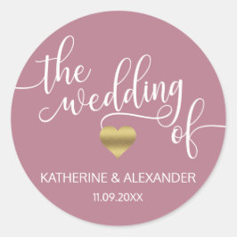 Adesivo Moderno e Dourado Maçã O CASAMENTO DE Selo