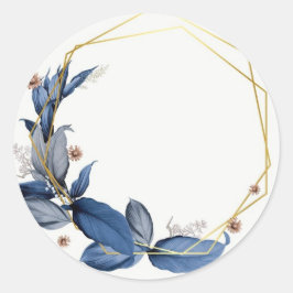 Adesivo Moderno Elegante azul e Dourado 