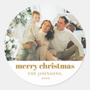 Adesivo Moderno Elegante Feliz Natal Dourado