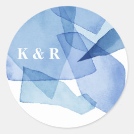 Adesivo Moderno Elegante Molda Aquarela Forma Monograma de