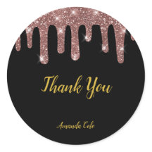 Moderno Elegante Preto Rosa Dourado Personalizado