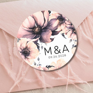 Adesivo Moderno Elegante Rosa Floral Casamento