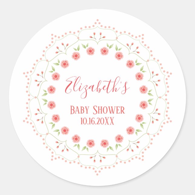 Adesivo Moderno Elegante Simples Chic Rosa Bege Mandala (Frente)