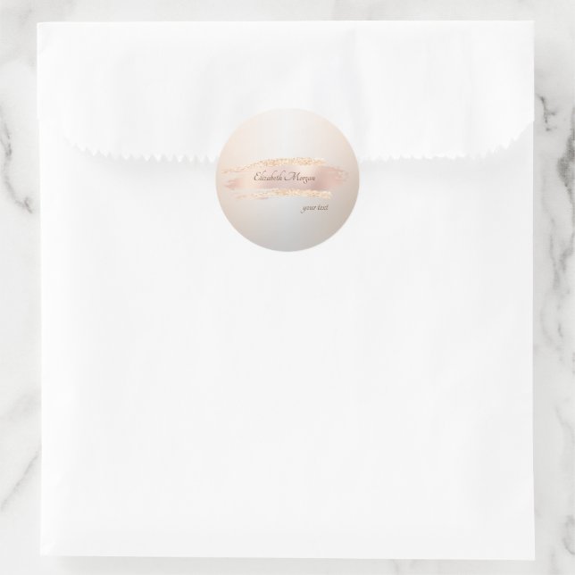 Adesivo Moderno Elegante,Traço de Pincel Rosa Dourado Chic (Bolsa)