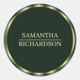 Adesivo Moderno Emerald Green E Dourado Nome Da Fronteira