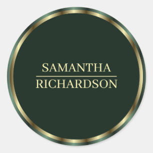 Adesivo Moderno Emerald Green E Dourado Nome Da Fronteira