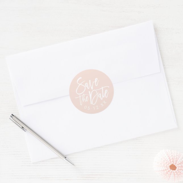 Adesivo Moderno Esmagado Espelhamento de Script Blush Casa (Envelope)