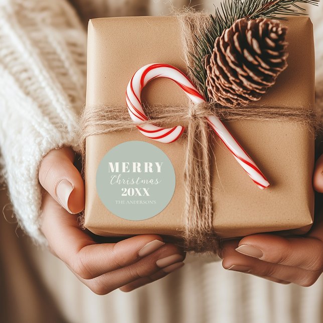 Adesivo Moderno fazenda Feliz Natal Verde Suave (Criador carregado)