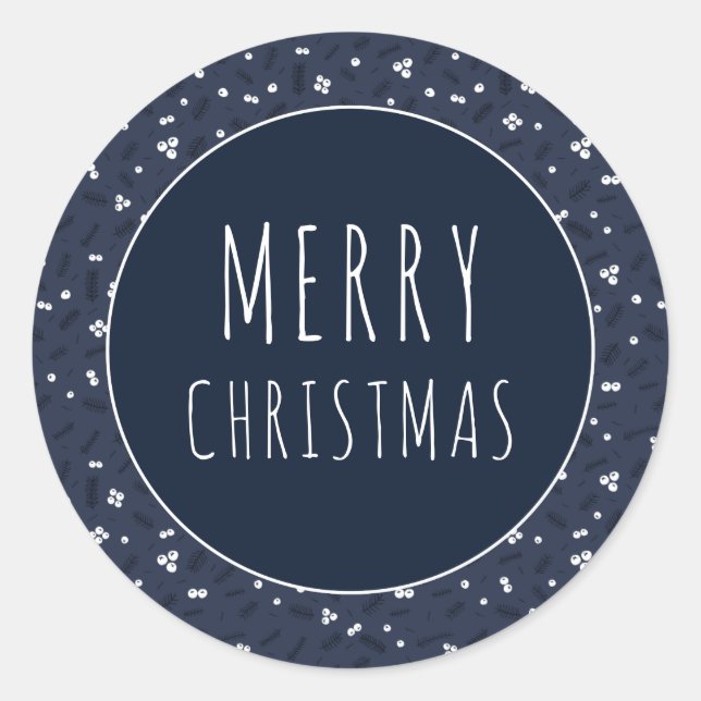 Adesivo Moderno Feliz Natal | Berries & Pine (Frente)