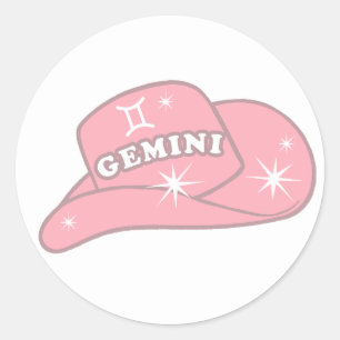 Adesivo Moderno Gemini Zodiac Pink Cowgirl Hat