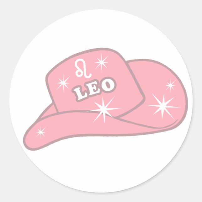 Adesivo Moderno Leo Zodiac, Gowgirl Rosa Hat (Frente)