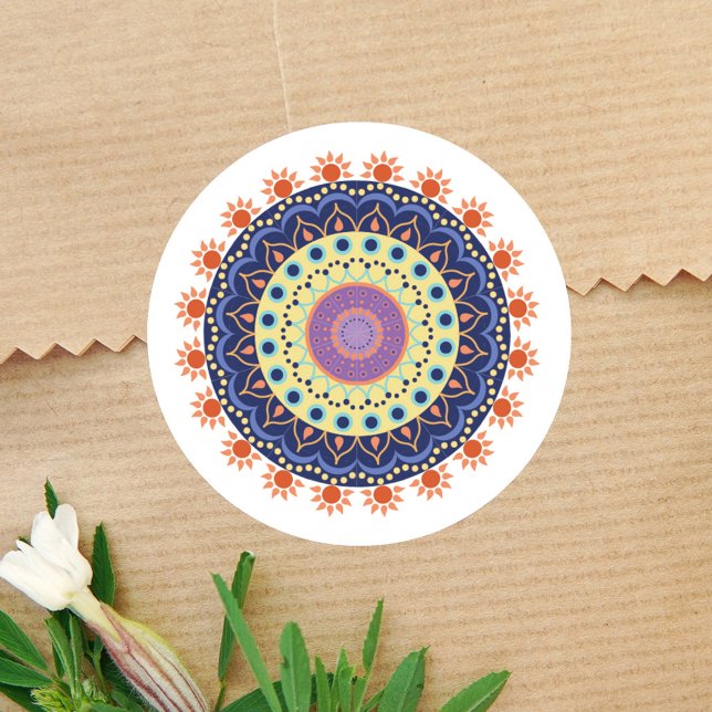 Adesivo Moderno Mandala Minimalista (Colorful Mandala simple sticker)