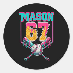 Adesivo Moderno Mason 67 Mem Sorvete Gotejamento Beisebol 