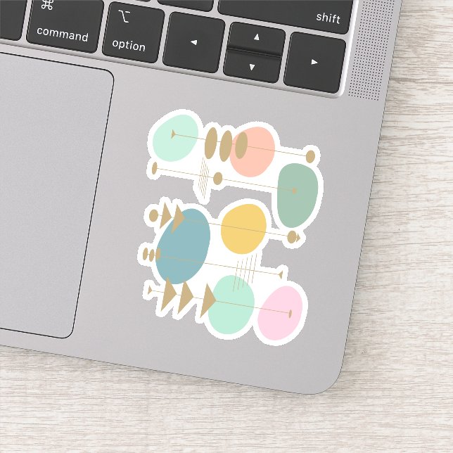 Adesivo Moderno Meio século da Idade do Espaço Atômica (Detalhe)