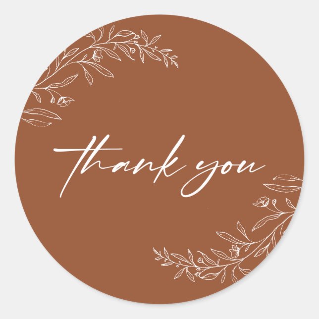 Adesivo Moderno Minimalista Boho Terracota Script (Frente)