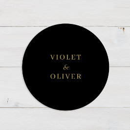 Adesivo Moderno Minimalista | Casamento Dourado Negro