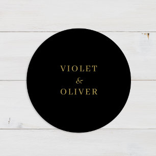 Adesivo Moderno Minimalista   Casamento Dourado Negro