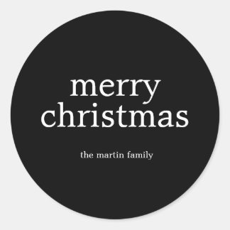 Adesivo Moderno Minimalista Feliz Natal Simples Preto