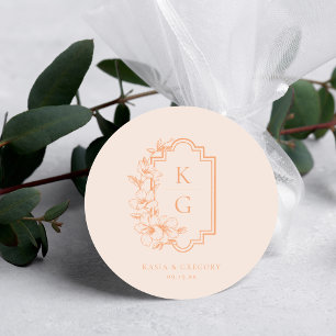 Adesivo Moderno Minimalista   Monograma de Casamento