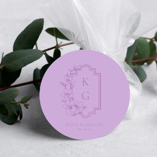 Adesivo Moderno Minimalista Monograma de Casamento