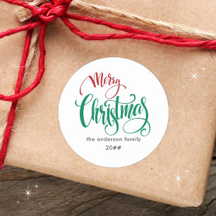 Adesivo Moderno Minimalista Nome da Família Feliz Natal