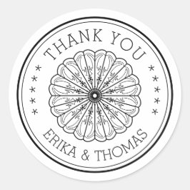 Adesivo Moderno minimalista Obrigado, linha de arte Flor