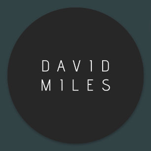 Adesivo Moderno Nome Editável Minimalista Preto & Branco
