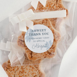 Adesivo Moderno Obrigado com o Favor das Flores Azuis