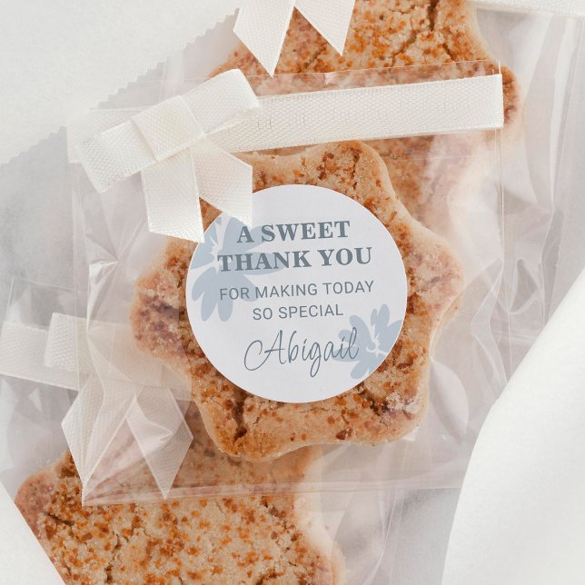 Adesivo Moderno Obrigado com o Favor das Flores Azuis (Criador carregado)