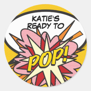 Adesivo Moderno pronto para POP Chá de fraldas engraçado