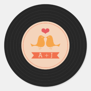 Adesivo Moderno Registro de Vinil Pássaros de Amor Blush