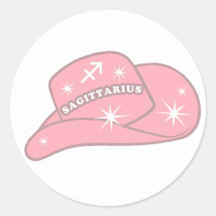 Adesivo Moderno Sagitário Zodiac Pink Cowgirl Hat