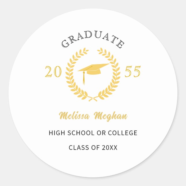 Adesivo Moderno Simples Laurel Wreath Dourado Partido do B (Frente)