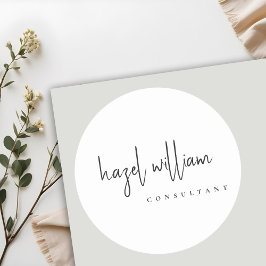 Adesivo Moderno Simples Minimalista Preto e Branco Script