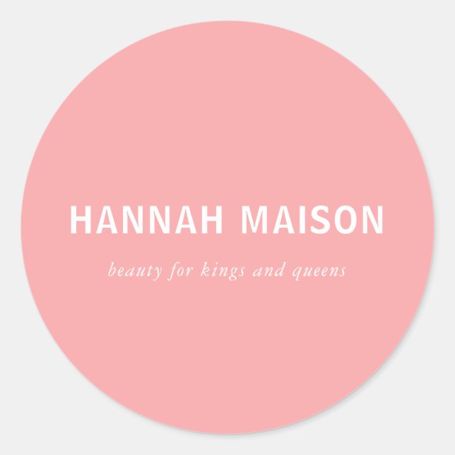 Adesivo Moderno, simples, profissional, salão, rosa (Frente)