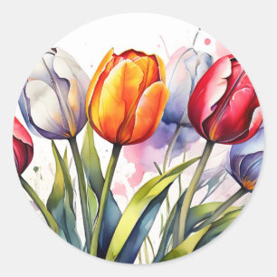 Adesivo Moderno Tulip Bold Watercolor